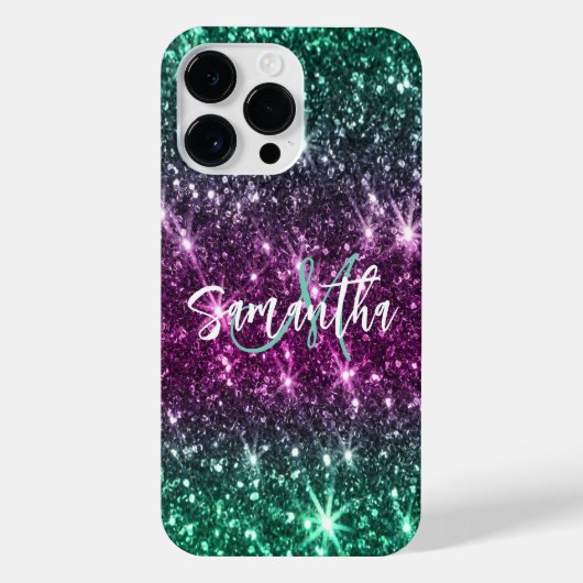 Heldere kleurrijke glitter iPhone hoesje (Achterkant)