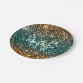 Heldere kleurrijke glitter papieren bordje (Gekanteld)