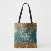 Heldere kleurrijke glitter tote bag (Voorkant)