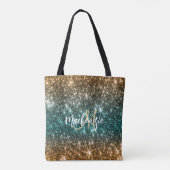 Heldere kleurrijke glitter tote bag (Achterkant)