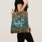 Heldere kleurrijke glitter tote bag (Dichtbij)