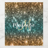 Heldere kleurrijke glitter wijn etiket (Enkel label)