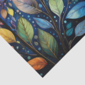 Heldere, kleurrijke grillige herfstbladeren Decoup Tissuepapier (Detail)