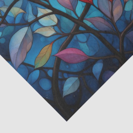 Heldere, kleurrijke grillige herfstbladeren Decoup Tissuepapier (Detail)