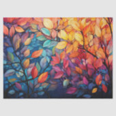 Heldere, kleurrijke grillige herfstbladeren Decoup Tissuepapier (Voorkant)