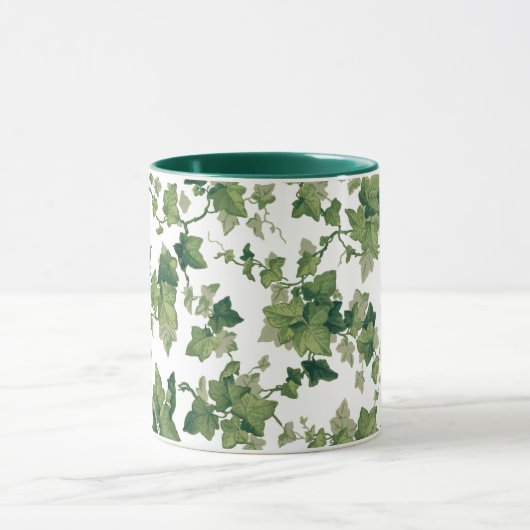 Heldere kleurrijke groene klimmende klimop mok (Midden)