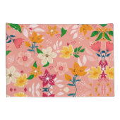 Heldere kleurrijke handgeschilderde bloemen kussensloop (Achterkant-Rechts)