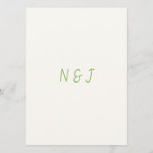 Heldere Kleurrijke Handgeschreven Leuk Moderne Bru Menu (Achterkant)