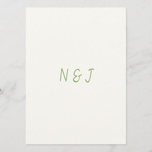 Heldere Kleurrijke Handgeschreven Leuk Moderne Bru Menu (Achterkant)