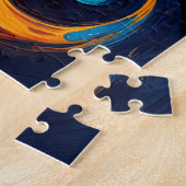 Heldere kleurrijke harten gedurfde moderne kunst legpuzzel (Zijkant)