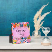 Heldere kleurrijke harten gepersonaliseerde kinder fotoplaat (Insitu)