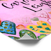 Heldere kleurrijke harten gepersonaliseerde kinder poster (Hoek)