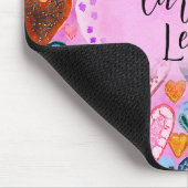 Heldere kleurrijke harten gepersonaliseerde tiener muismat (Hoek)