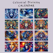 Heldere kleurrijke hemelse vrouwelijke goddelijkhe kalender