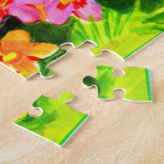 heldere kleurrijke hippopotamus en vogels legpuzzel (Zijkant)