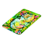 heldere kleurrijke hippopotamus en vogels magneet (Linkerzijde)