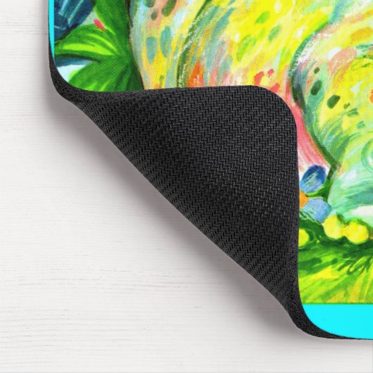 heldere kleurrijke hippopotamus en vogels muismat (Hoek)