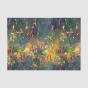 Heldere, kleurrijke, impressionistische wildbloeme tissuepapier