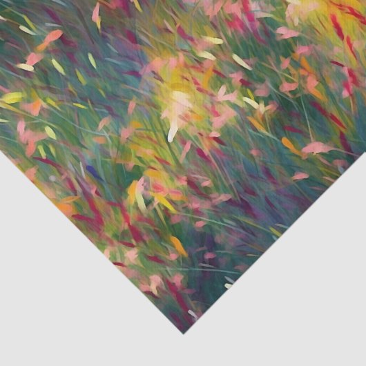 Heldere, kleurrijke, impressionistische wildbloeme tissuepapier (Detail)