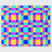 Heldere, kleurrijke Jigsaw Puzzle Roze Blauw & Gee Cadeaupapier (Vlak)