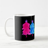 Heldere kleurrijke kerstbomen koffiemok (Links)
