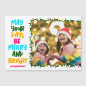 Heldere Kleurrijke Kerstverlichting Fotomagneet Ka (Voorkant)