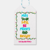 Heldere Kleurrijke Kerstverlichting Fotomagneet Ka Cadeaulabel (Voorkant)