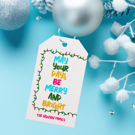 Heldere Kleurrijke Kerstverlichting Fotomagneet Ka Cadeaulabel