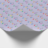 Heldere kleurrijke kerstverlichting gloeit naadloo cadeaupapier (Hoek)
