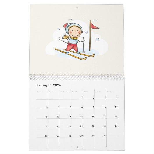 Heldere kleurrijke Kinderen 2025 wandkalender Kalender (Jan 2026)