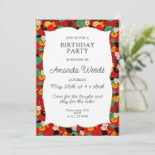 Heldere kleurrijke kinderen verjaardagsfeestje ont kaart (Staand voorkant)