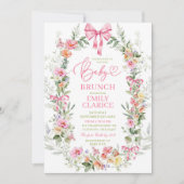 Heldere Kleurrijke Lente Bloemen Meisje Baby Brunc Kaart (Voorkant)