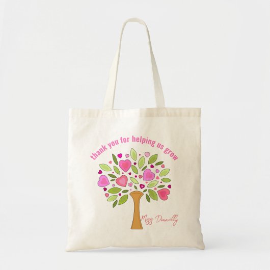 Heldere kleurrijke leraar hartboom bedankt tote bag (Voorkant)