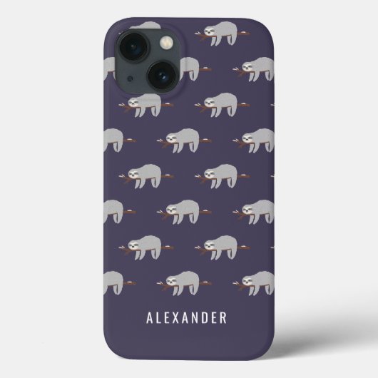 Heldere kleurrijke leuke cartoon luiaard Case-Mate iPhone case (Achterkant)