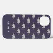 Heldere kleurrijke leuke cartoon luiaard Case-Mate iPhone case (Achterkant (horizontaal))
