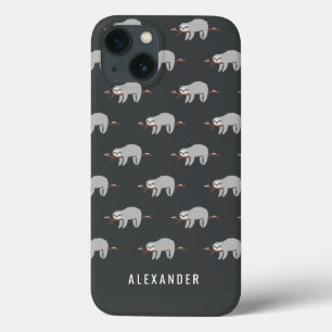Heldere kleurrijke leuke cartoon luiaard Case-Mate iPhone case