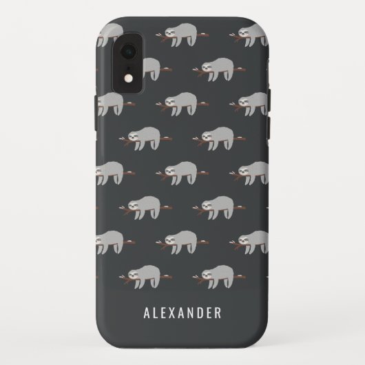 Heldere kleurrijke leuke cartoon luiaard Case-Mate iPhone case (Achterkant)