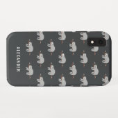 Heldere kleurrijke leuke cartoon luiaard Case-Mate iPhone case (Achterkant (horizontaal))