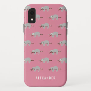 Heldere kleurrijke leuke cartoon luiaard Case-Mate iPhone case
