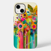 Heldere kleurrijke moderne bloemen Case-Mate iPhone case (Achterkant)