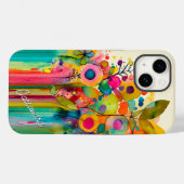 Heldere kleurrijke moderne bloemen Case-Mate iPhone case (Achterkant (horizontaal))