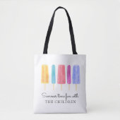 Heldere kleurrijke moderne zomer gepersonaliseerd tote bag (Voorkant)