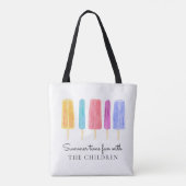 Heldere kleurrijke moderne zomer gepersonaliseerd tote bag (Achterkant)