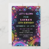 Heldere Kleurrijke Neon Glow Party Verjaardag Kaart (Voorkant)