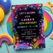 Heldere Kleurrijke Neon Glow Party Verjaardag Kaart