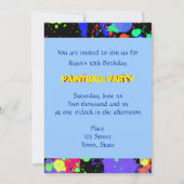 Heldere, kleurrijke neon, Paintball Party uitnodig Kaart (Achterkant)