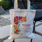 Heldere & Kleurrijke Nouveau Bloem Bruiloft Welkom Tote Bag