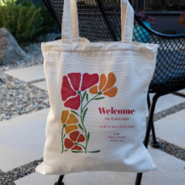 Heldere & Kleurrijke Nouveau Bloem Bruiloft Welkom Tote Bag
