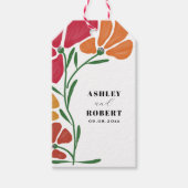 Heldere & kleurrijke Nouveau Floral bruiloft Cadeaulabel (Voorkant)