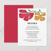 Heldere & kleurrijke Nouveau Floral bruiloft detai Informatiekaartje (Voorkant / Achterkant)